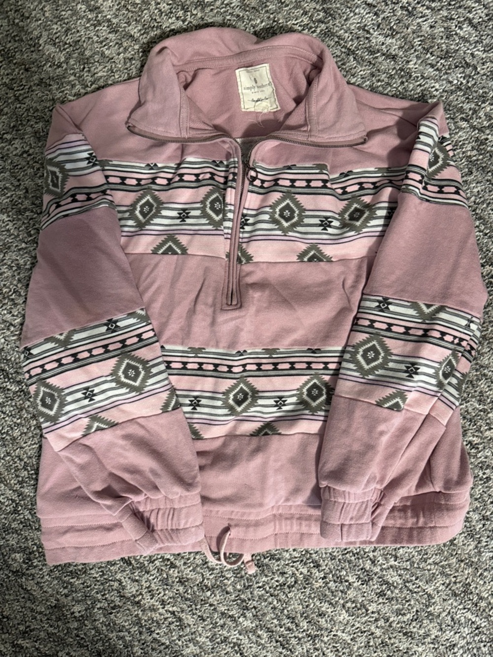 Simply Southern Dusty Pink Pullover Sweatshirt